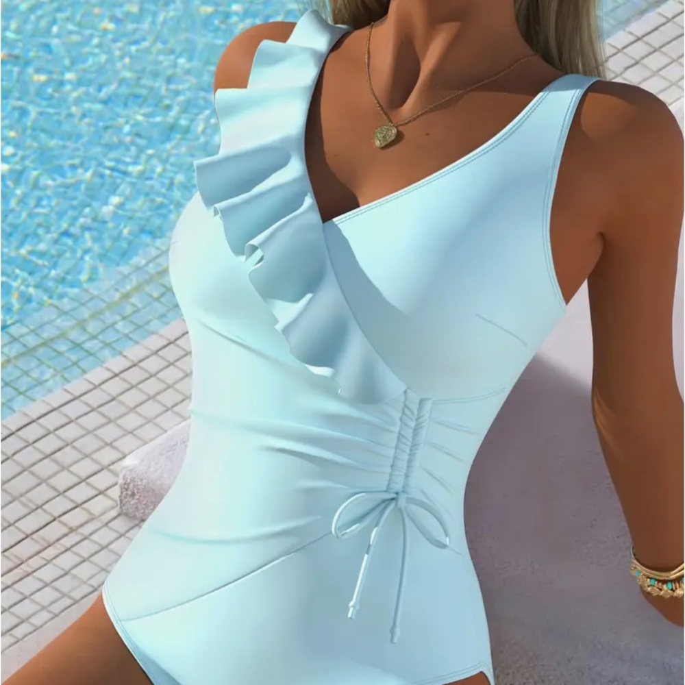 NEW Pretty Baby Blue One-Piece Swimsuit - Large